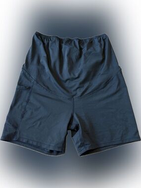 SHEIN maternity Black Athletic High-Waist Bike Shorts